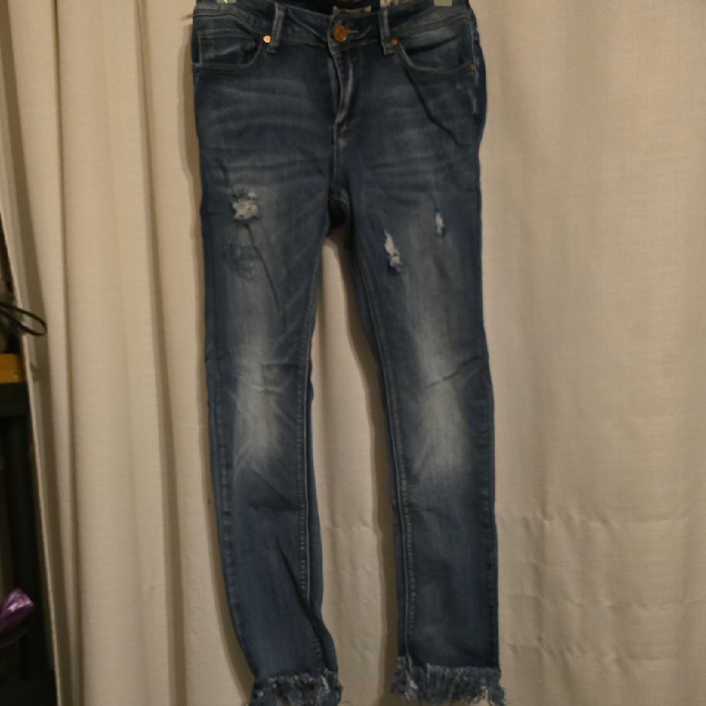 Indigo Rein Skinny Distressed Denim in Washed Blue